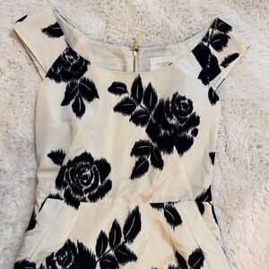 Kate Spade Black Floral on Cream Mini Dress
